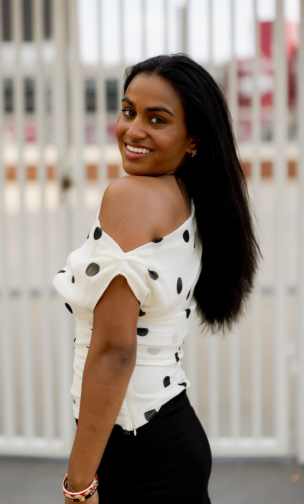 Polka Dot Asymmetrical Top