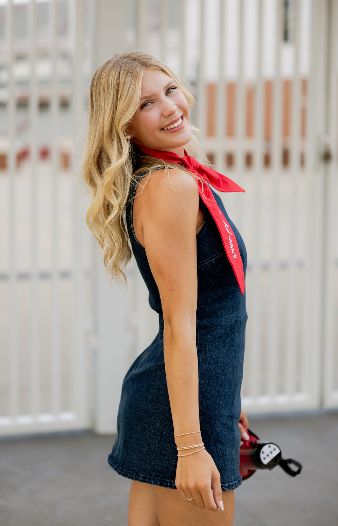 Dark Denim Boat Neck Dress