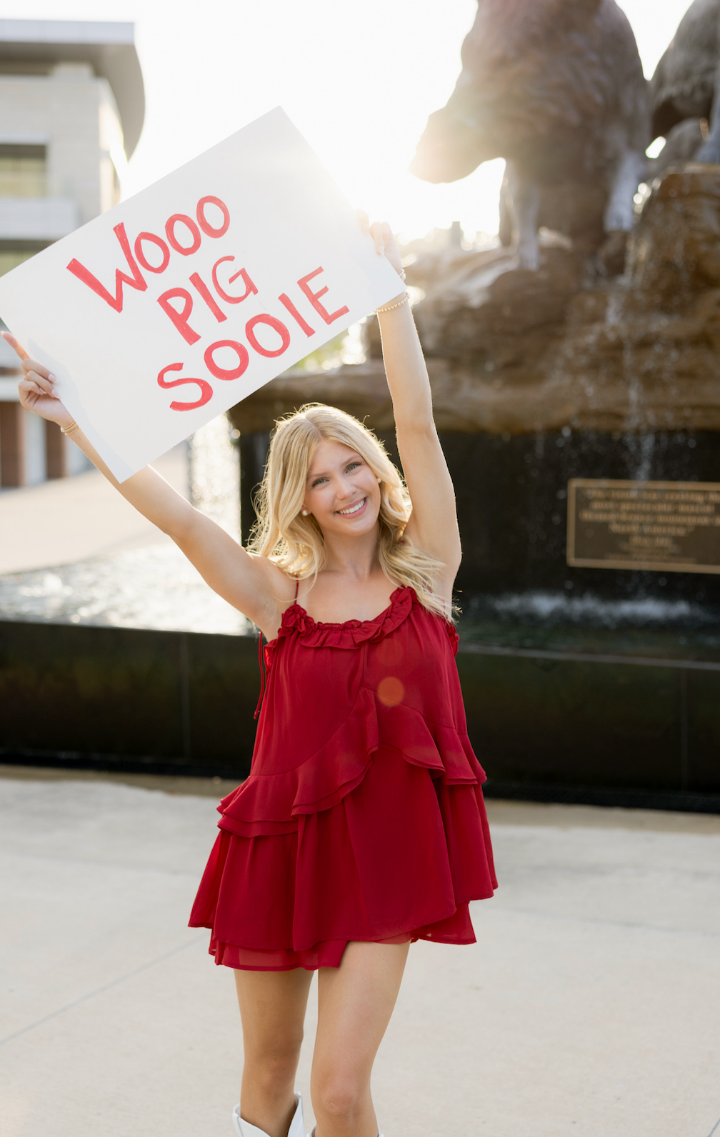 Abbi Red Ruffled Dress