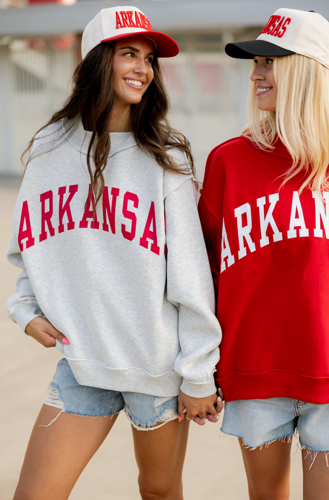 Arkansas/AR Reversible Mock Neck Grey