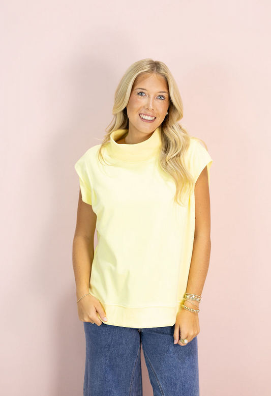 Mock Neck Sweatshirt Top Lemon