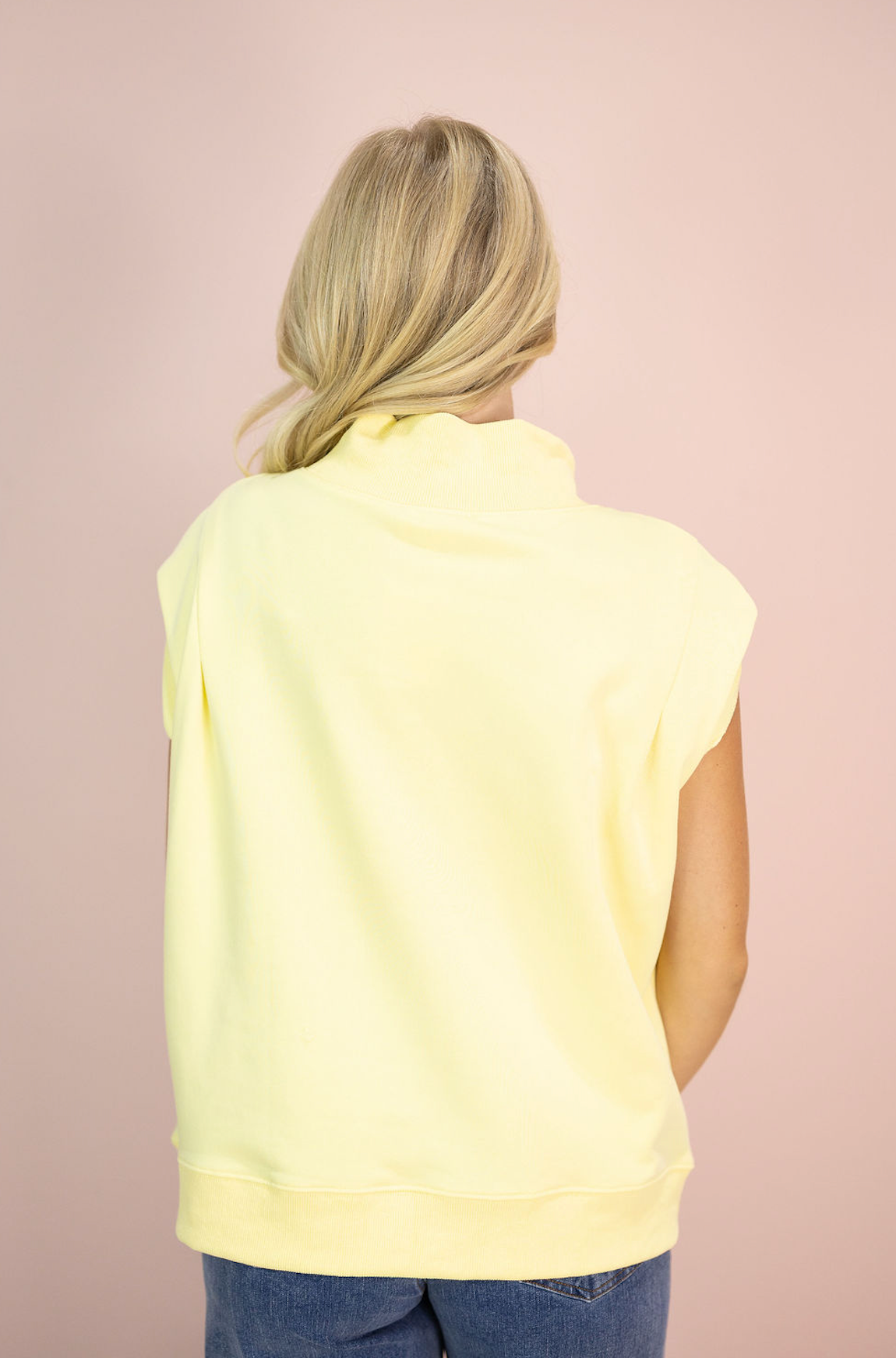 Mock Neck Sweatshirt Top Lemon