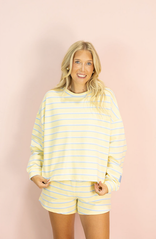 Yellow/Blue Stripe Lounge Set of 2