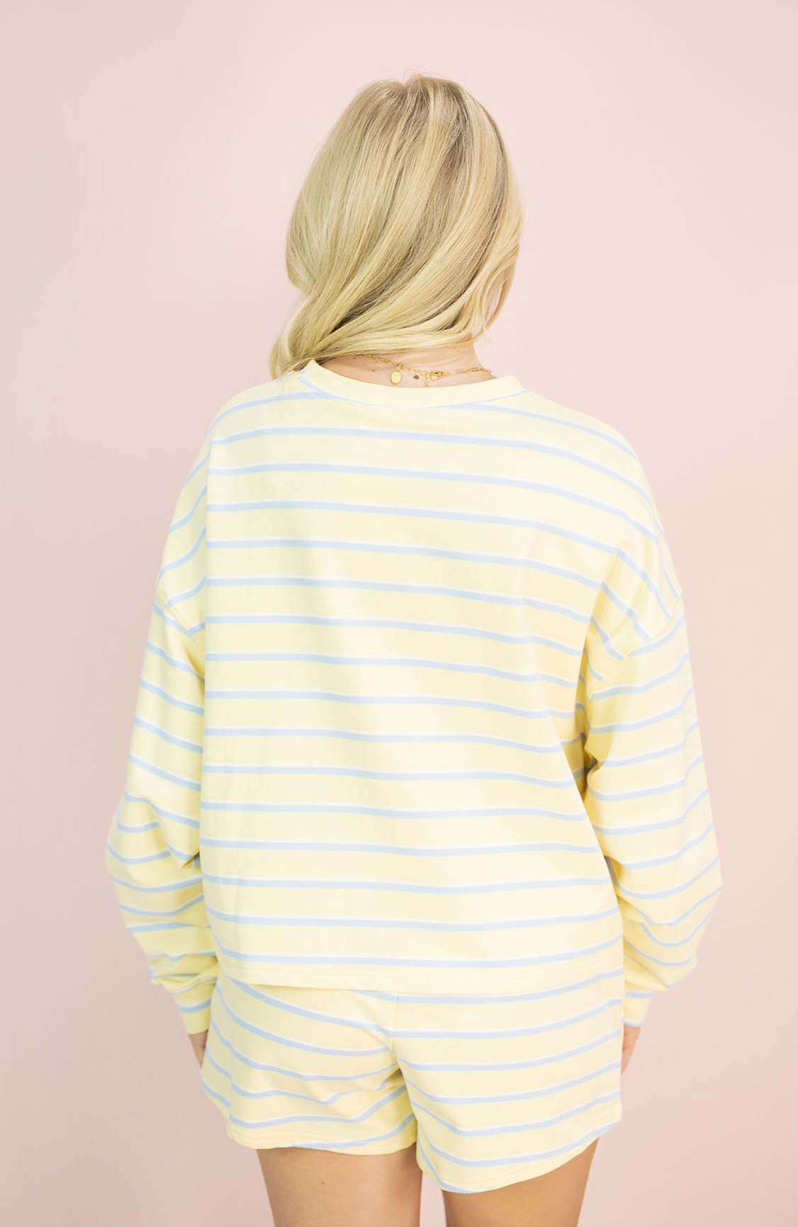 Yellow/Blue Stripe Lounge Set of 2