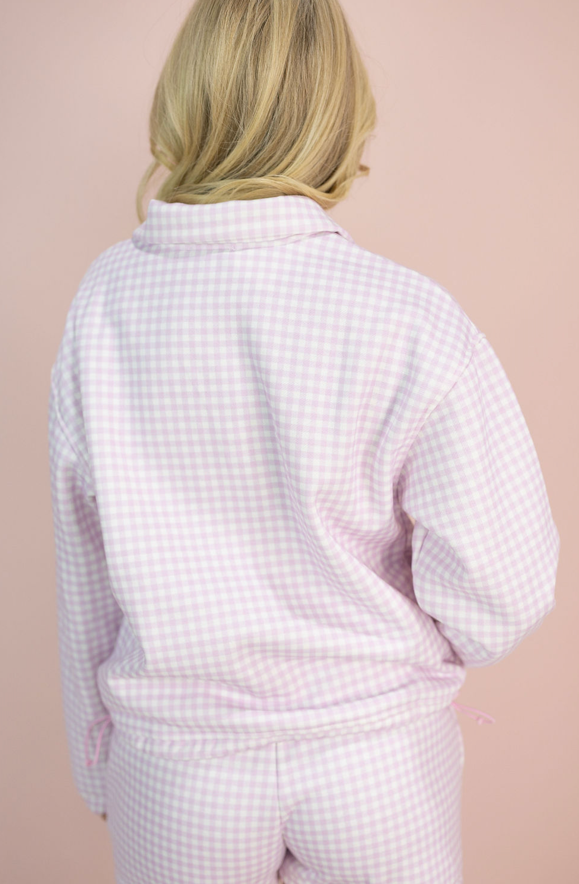 Gingham Lounge Shorts Set Of 2 Pink - Clothe Boutique