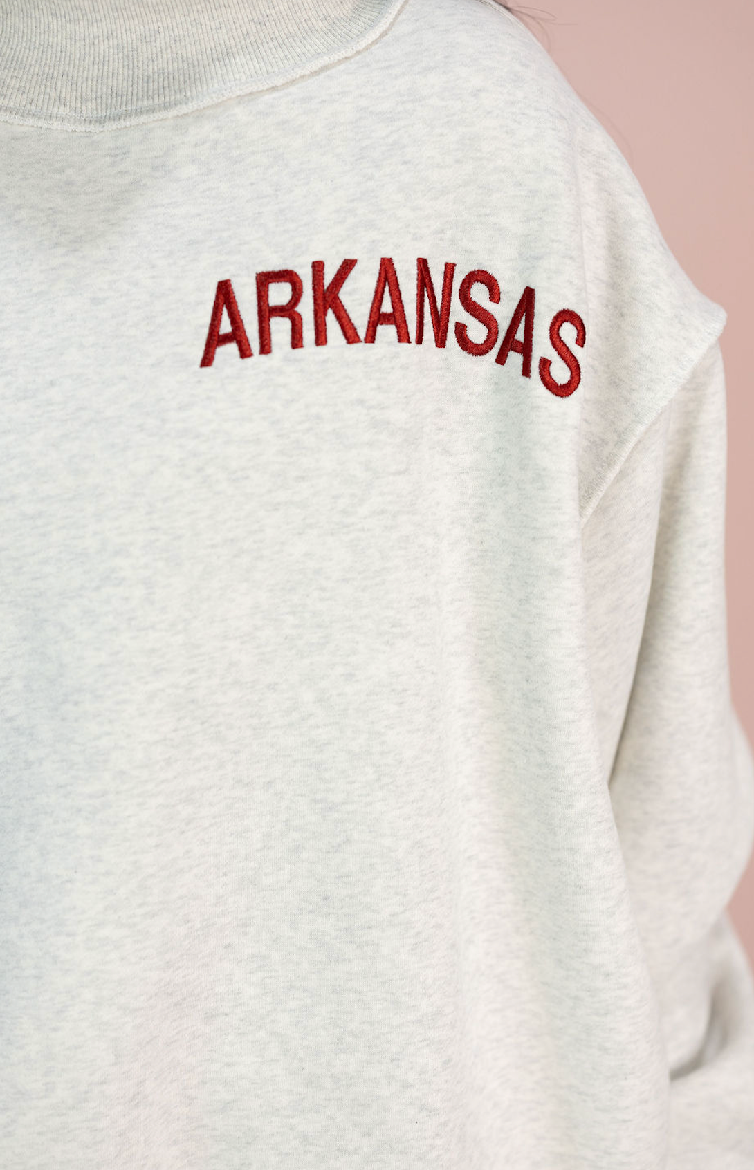 Embroidered Arkansas Mockneck