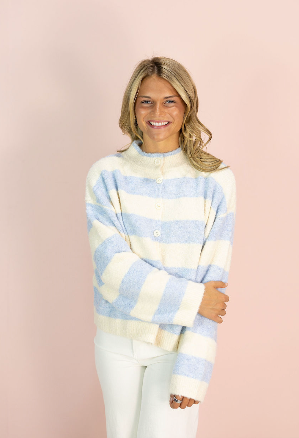 High Neck Stripe Sweater