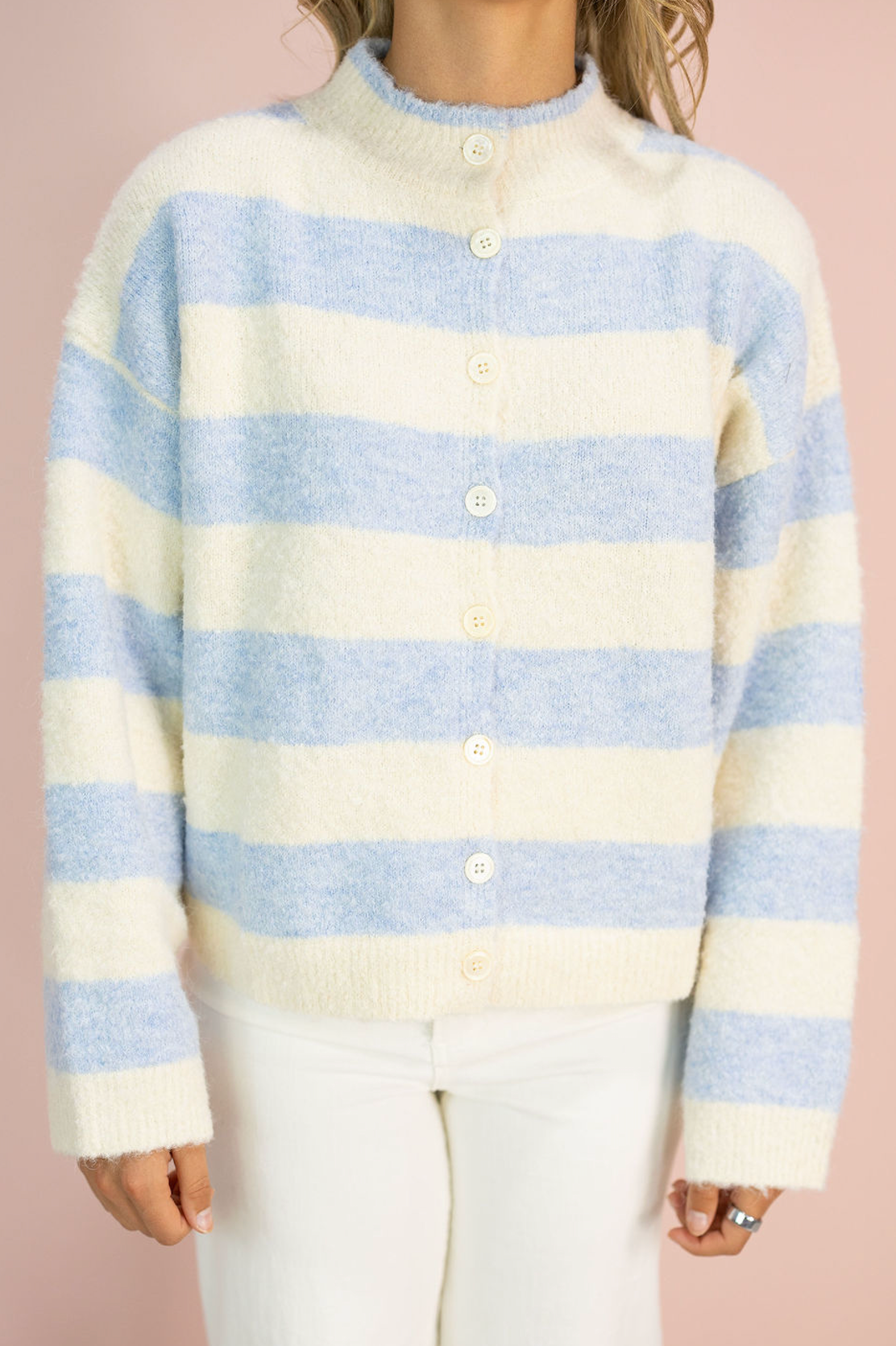 High Neck Stripe Sweater