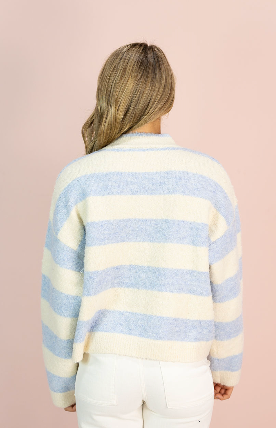 High Neck Stripe Sweater