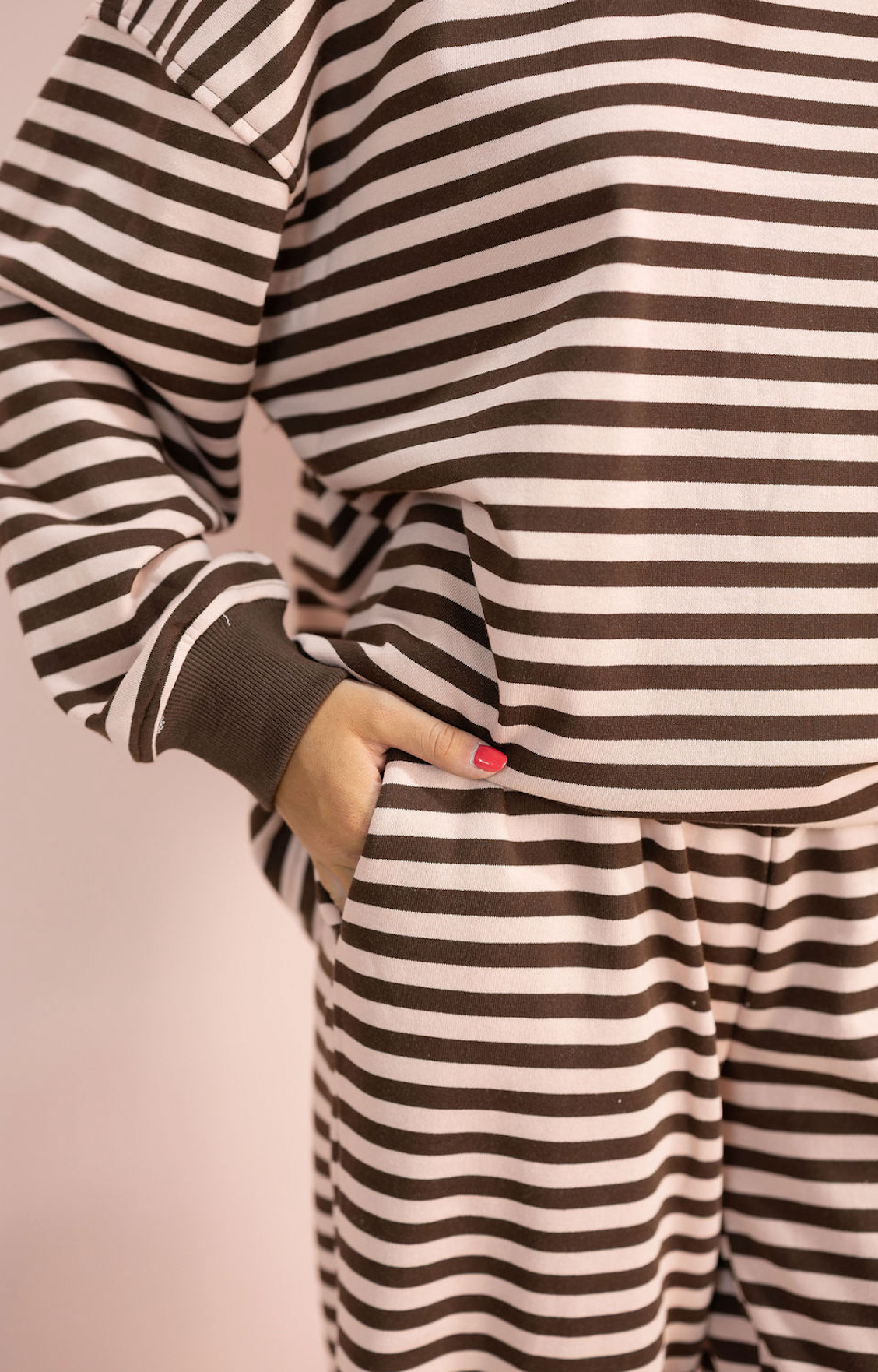 Pink/Brown Stripe Lounge Set of 2