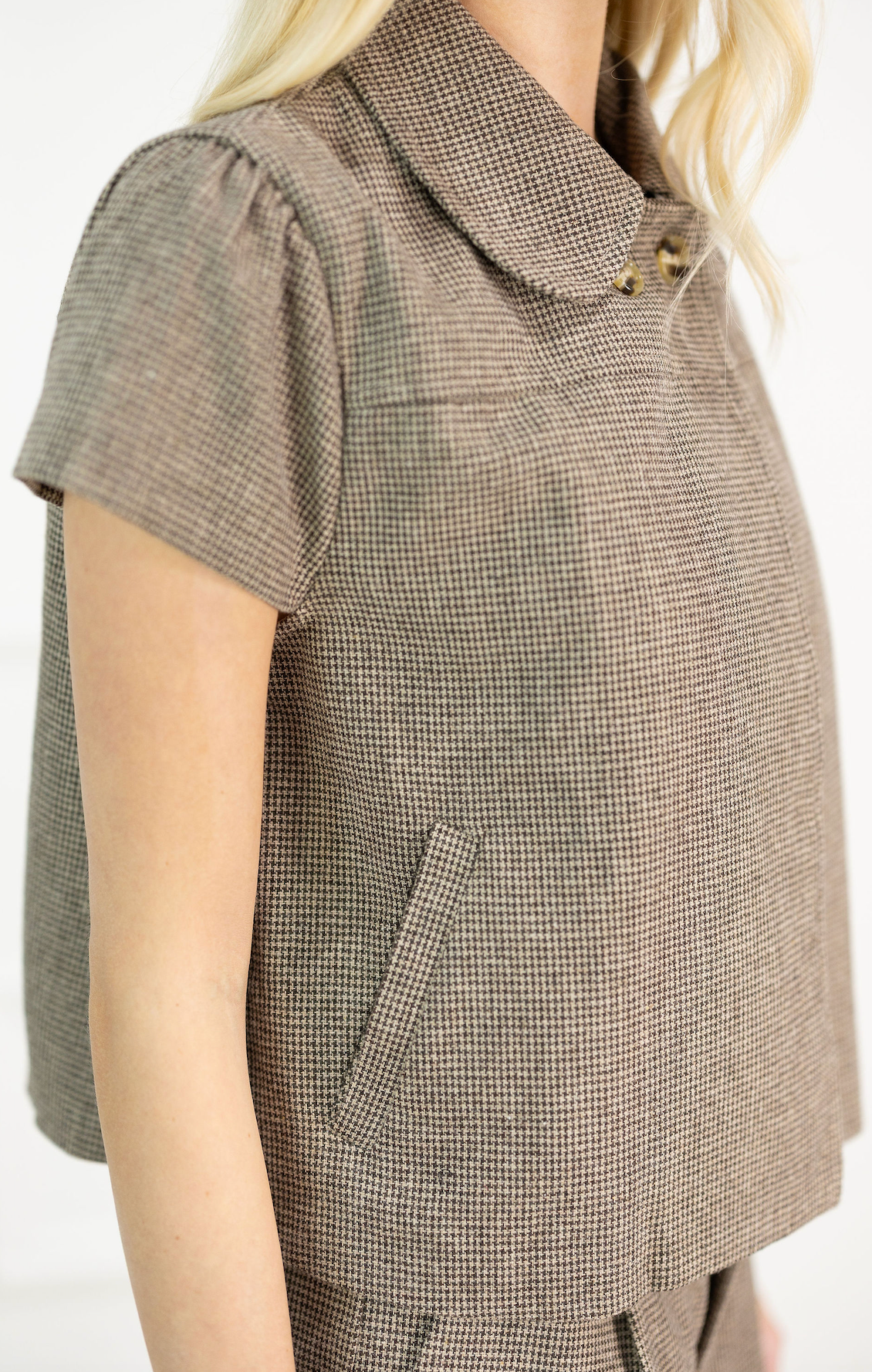 Houndstooth Collared Jacket