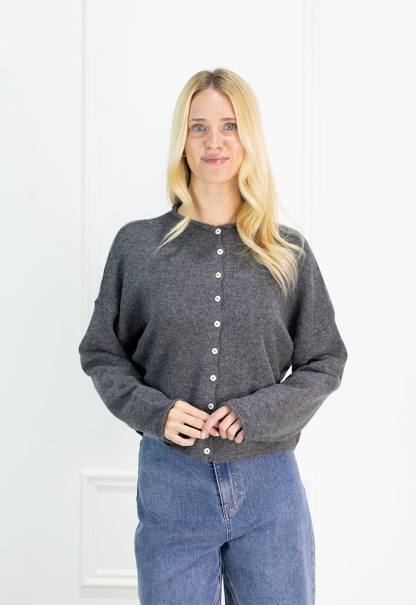 Charcoal Button Up Sweater