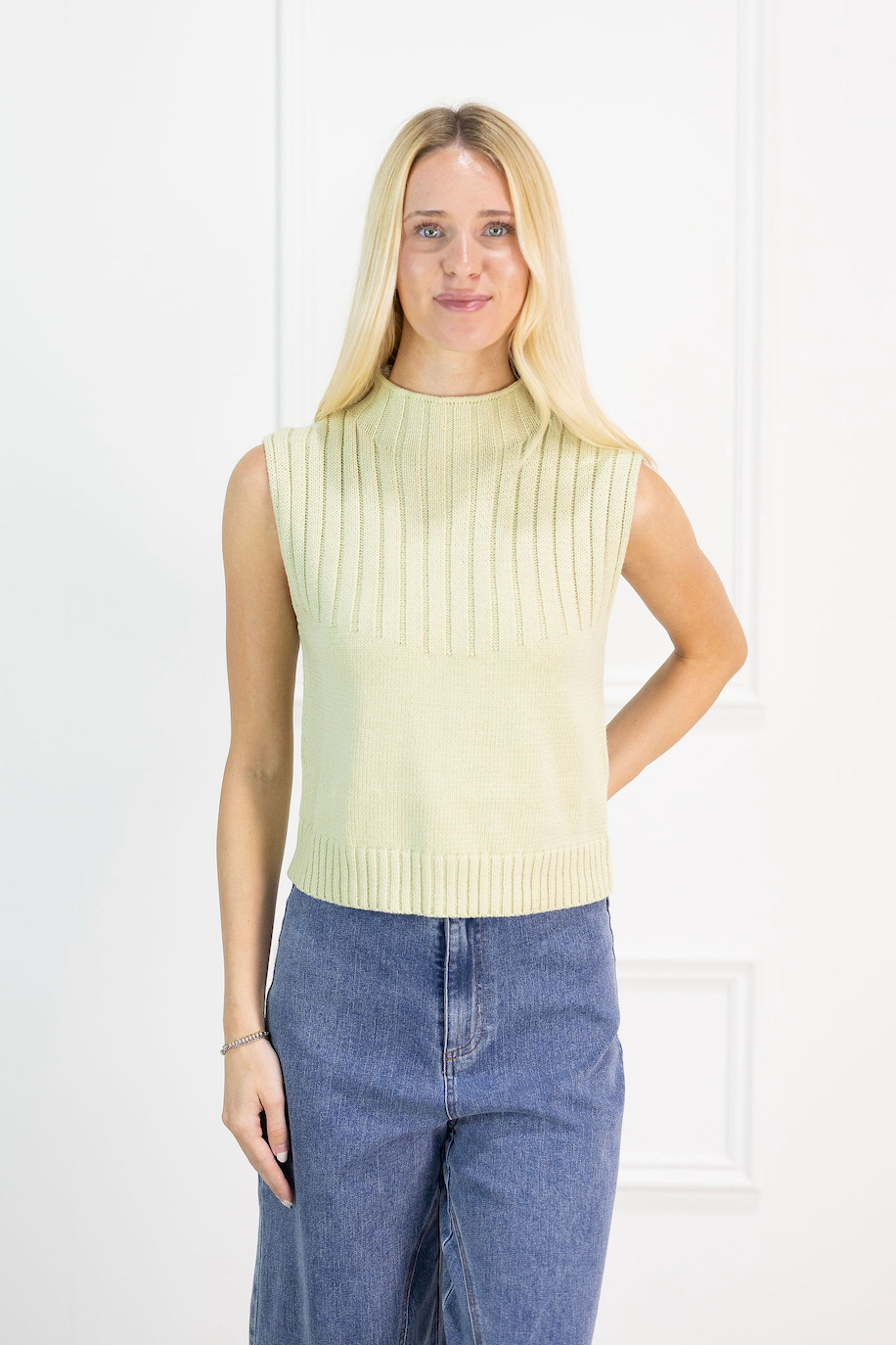 Mock Neck Knit Top Sage