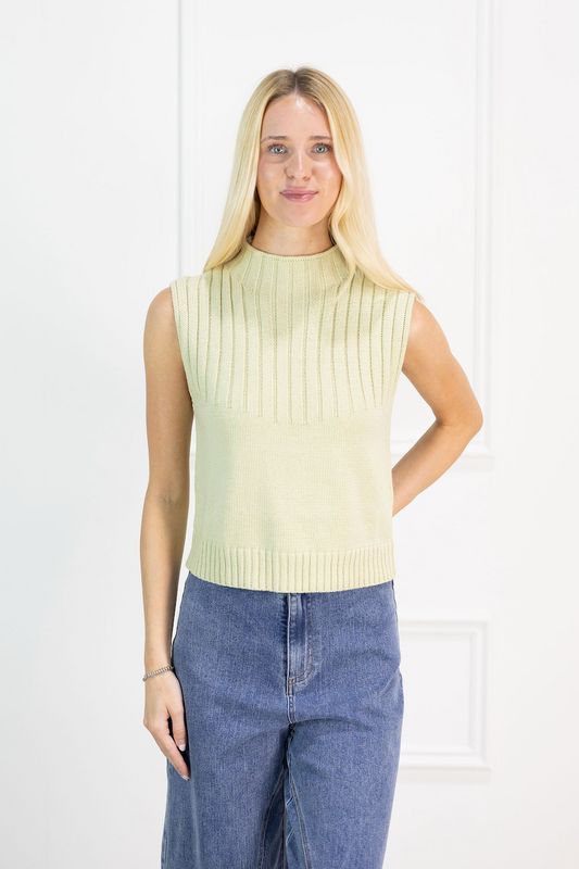 Mock Neck Knit Top Sage