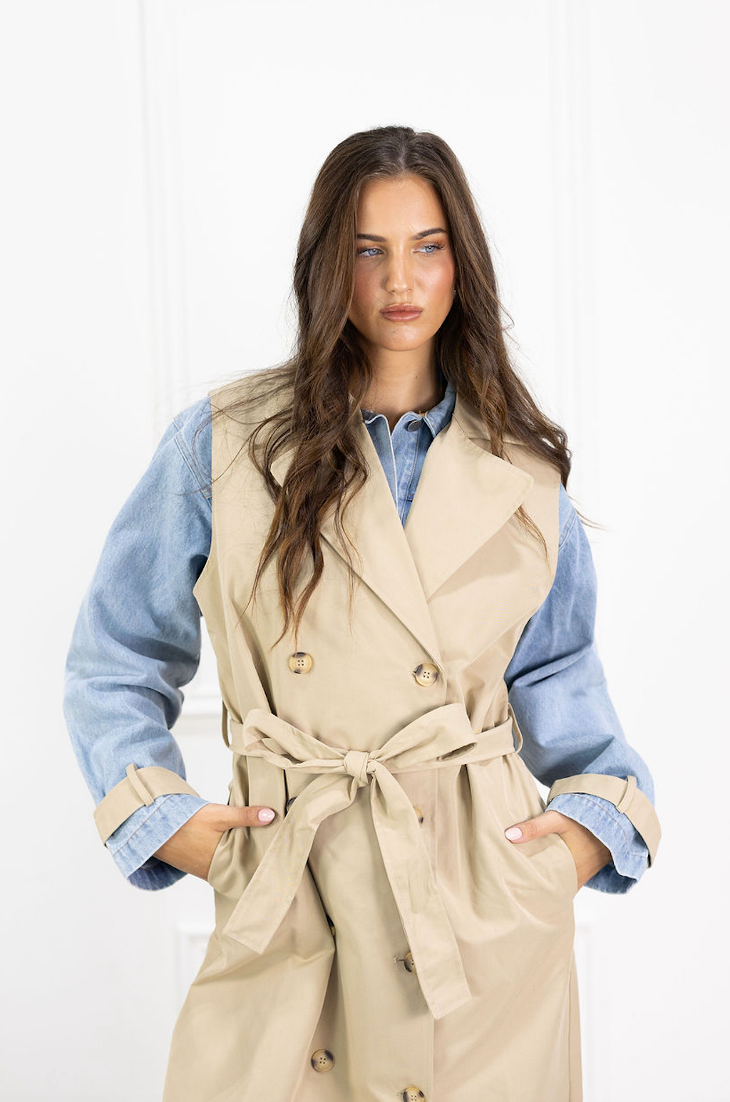 Layered Denim Trench Coat – Clothe Boutique