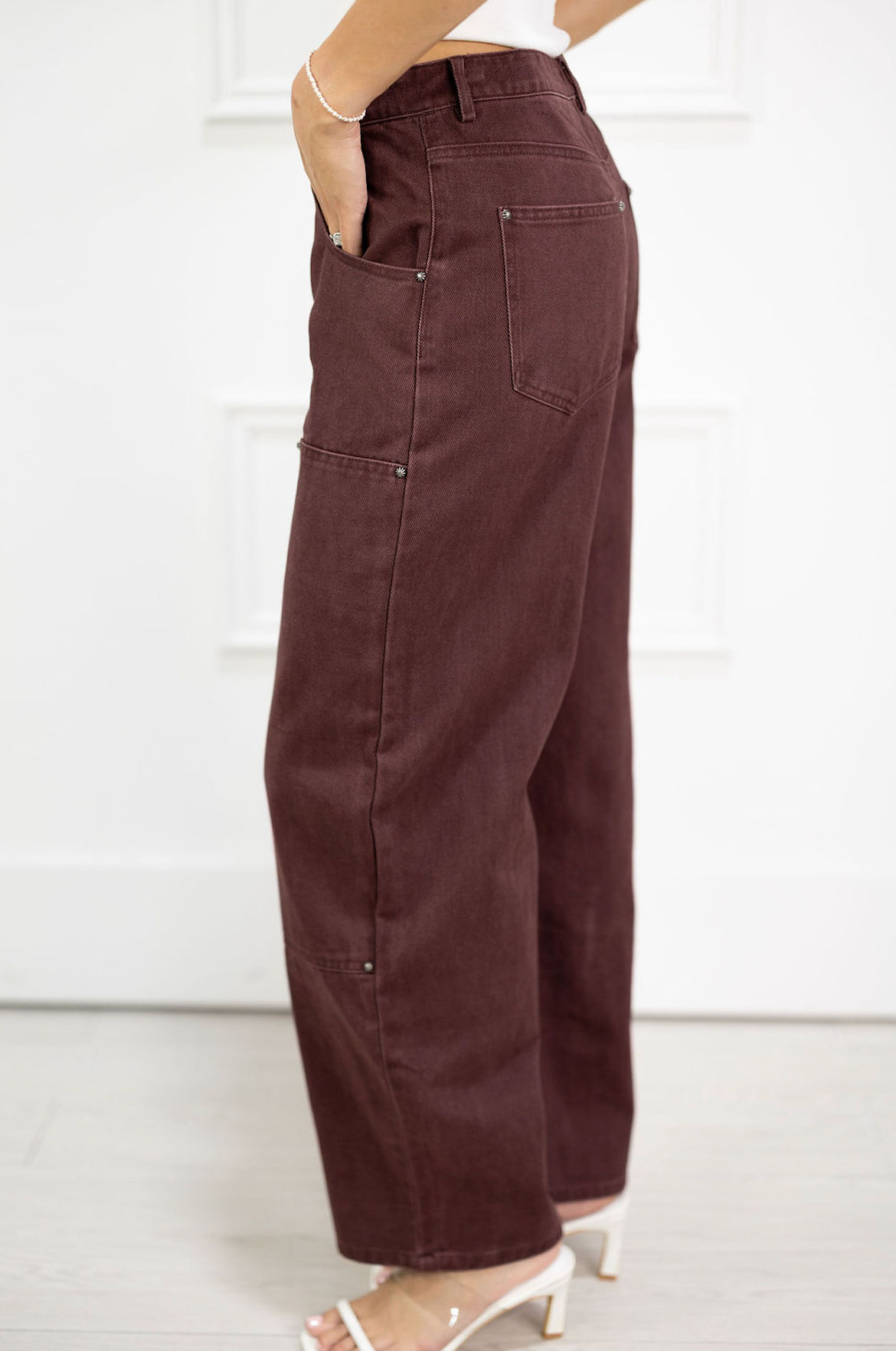 Burgundy Vintage Wash Jeans