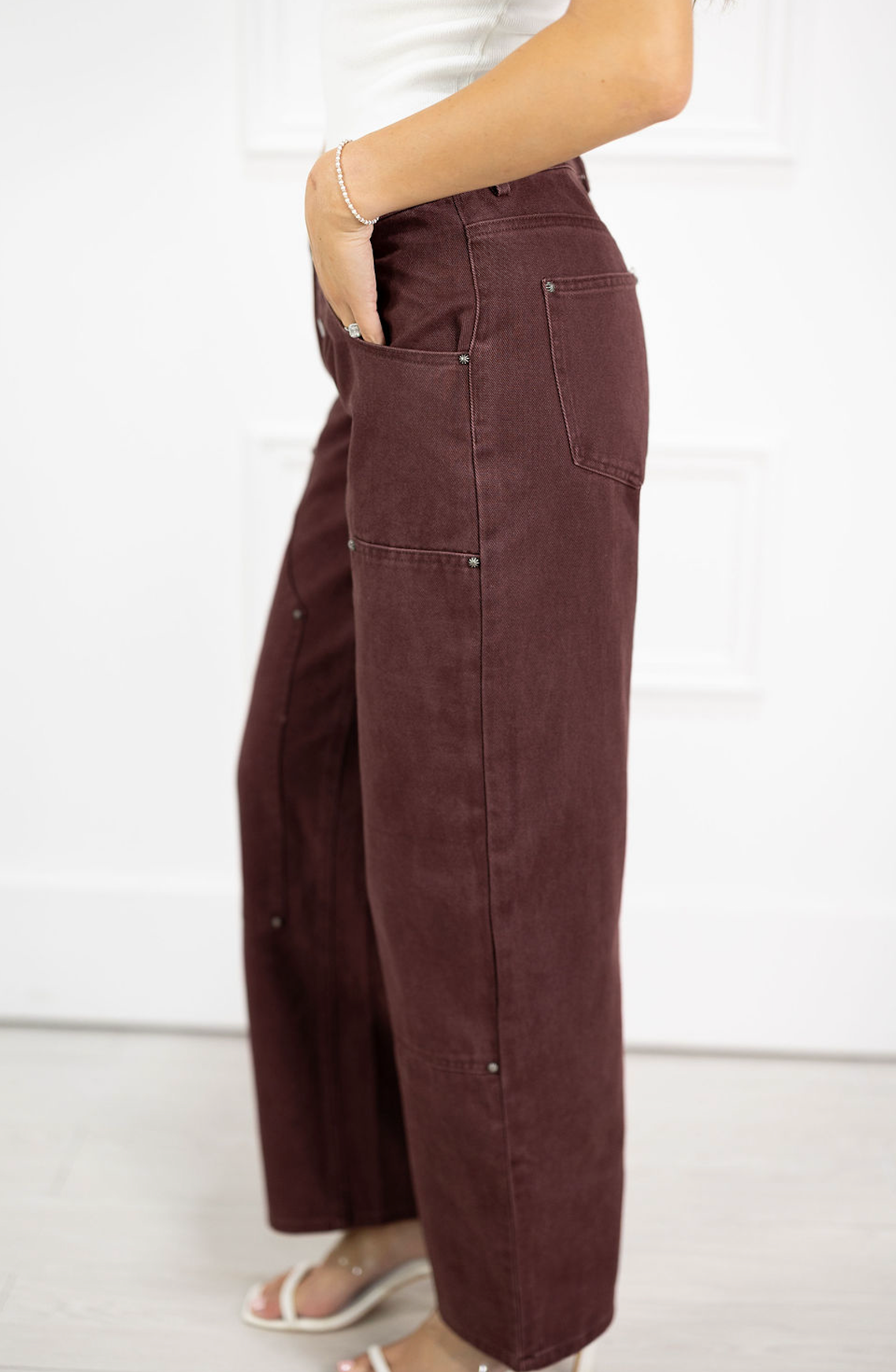 Burgundy Vintage Wash Jeans