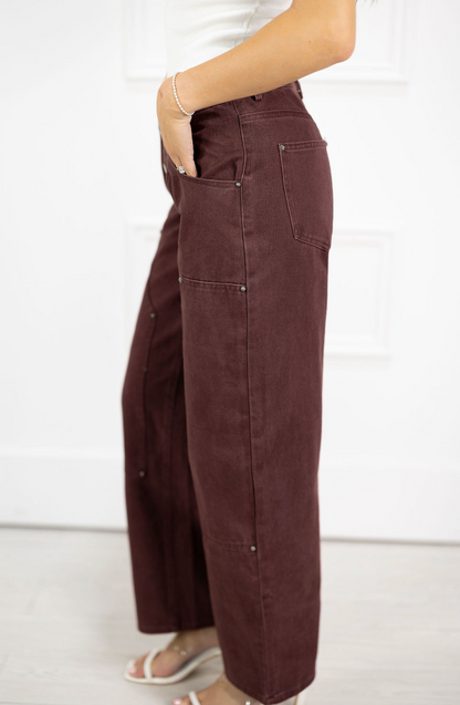 Burgundy Vintage Wash Jeans