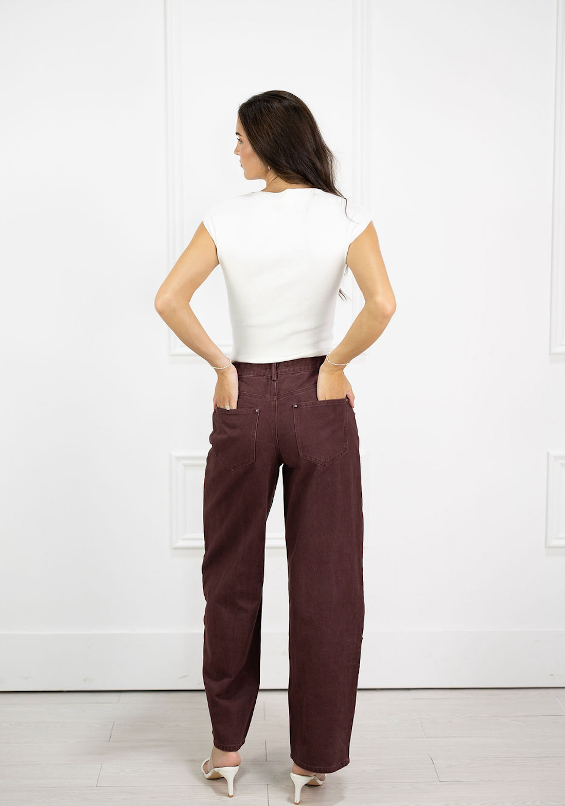 Burgundy Vintage Wash Jeans