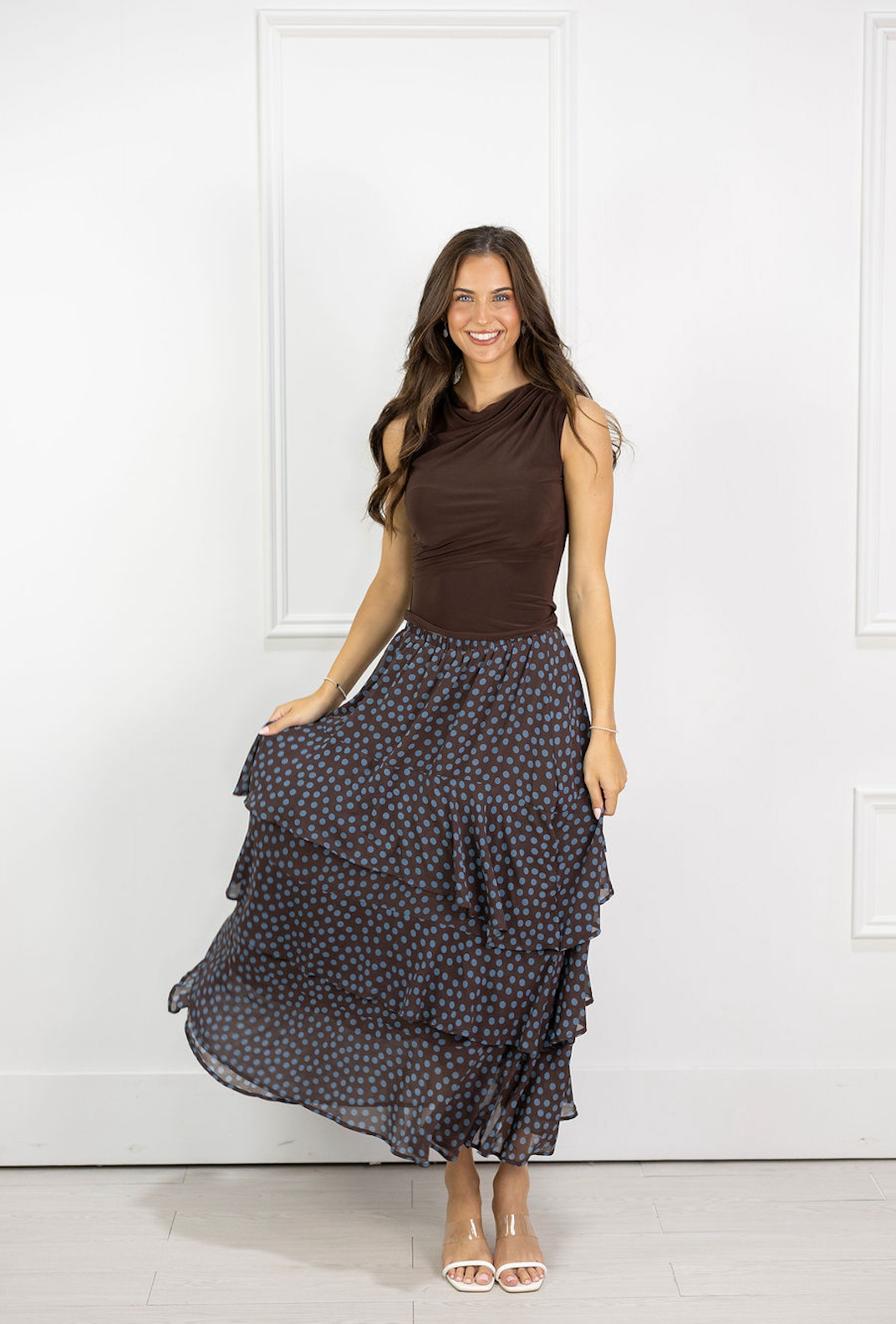 Cowl Tank Brown
