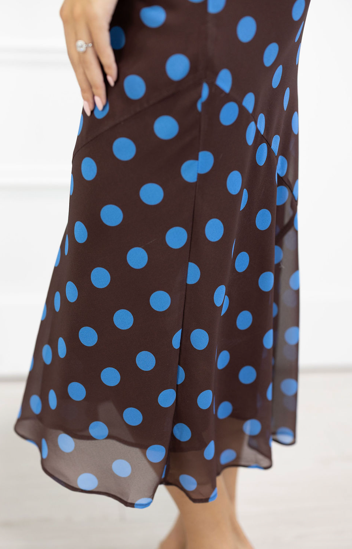 Miley Polka Dot Maxi Brown/Blue