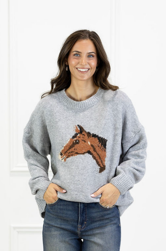 Grey Horse Sweater