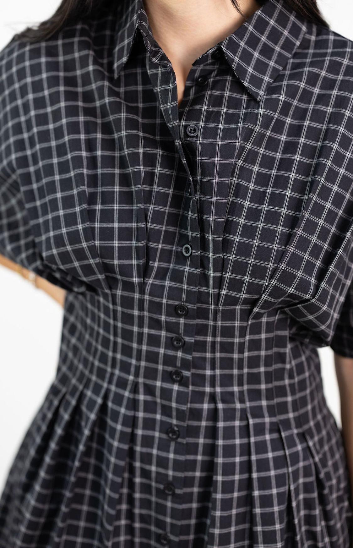Black Check Shirt Dress