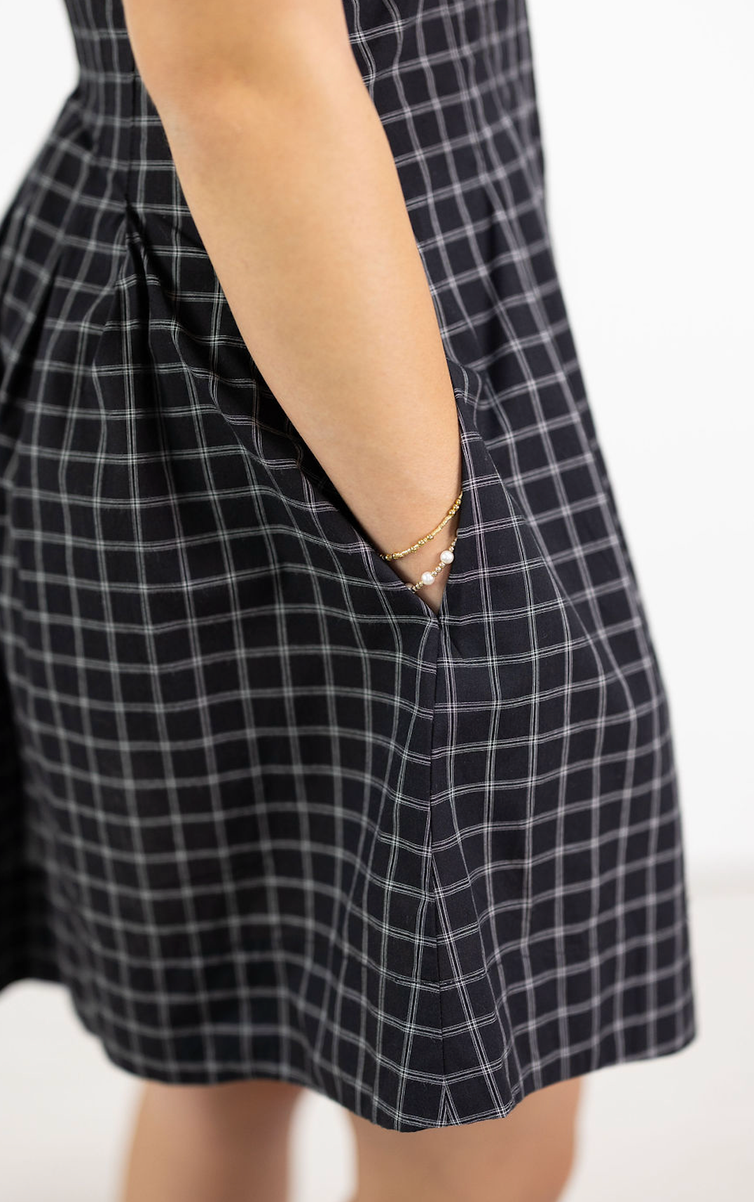 Black Check Shirt Dress