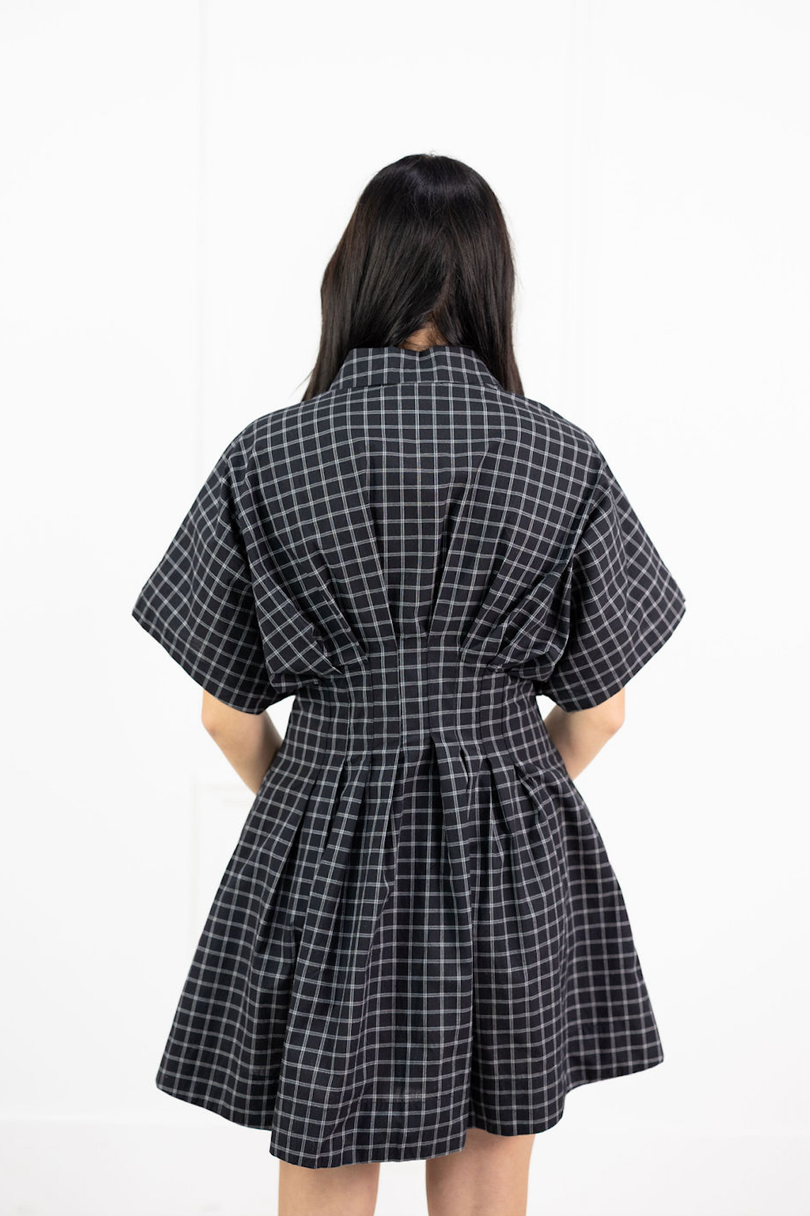 Black Check Shirt Dress