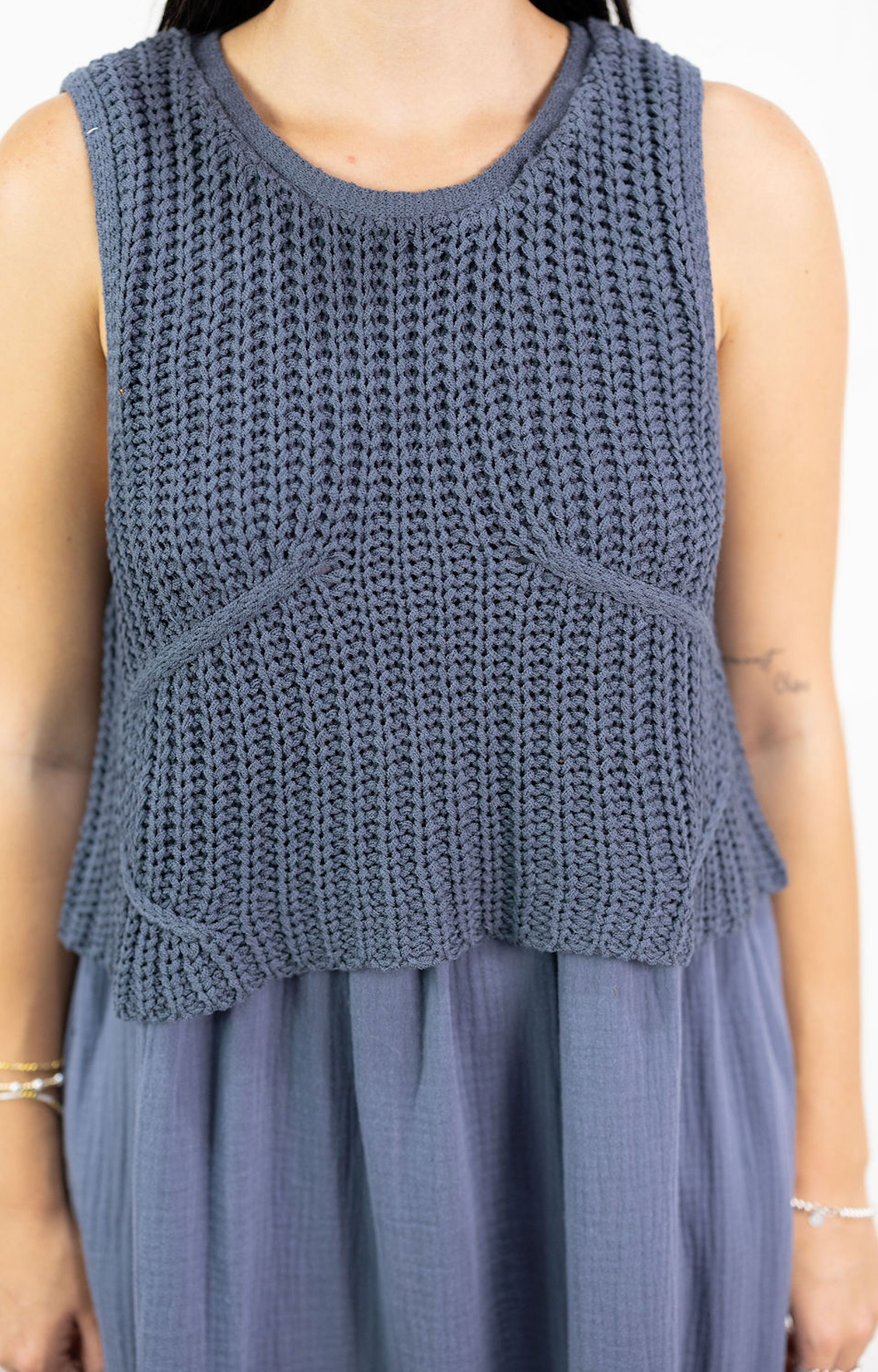 Knit Top Maxi Dress Navy