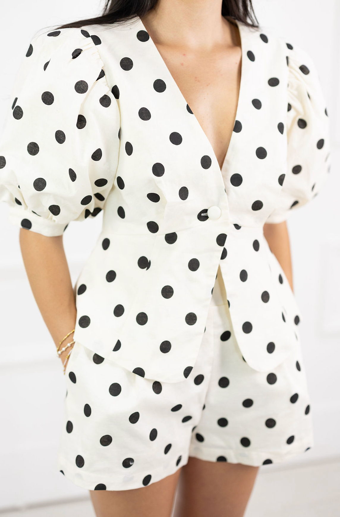 Polka Dot Puff Top & Shorts Set of 2