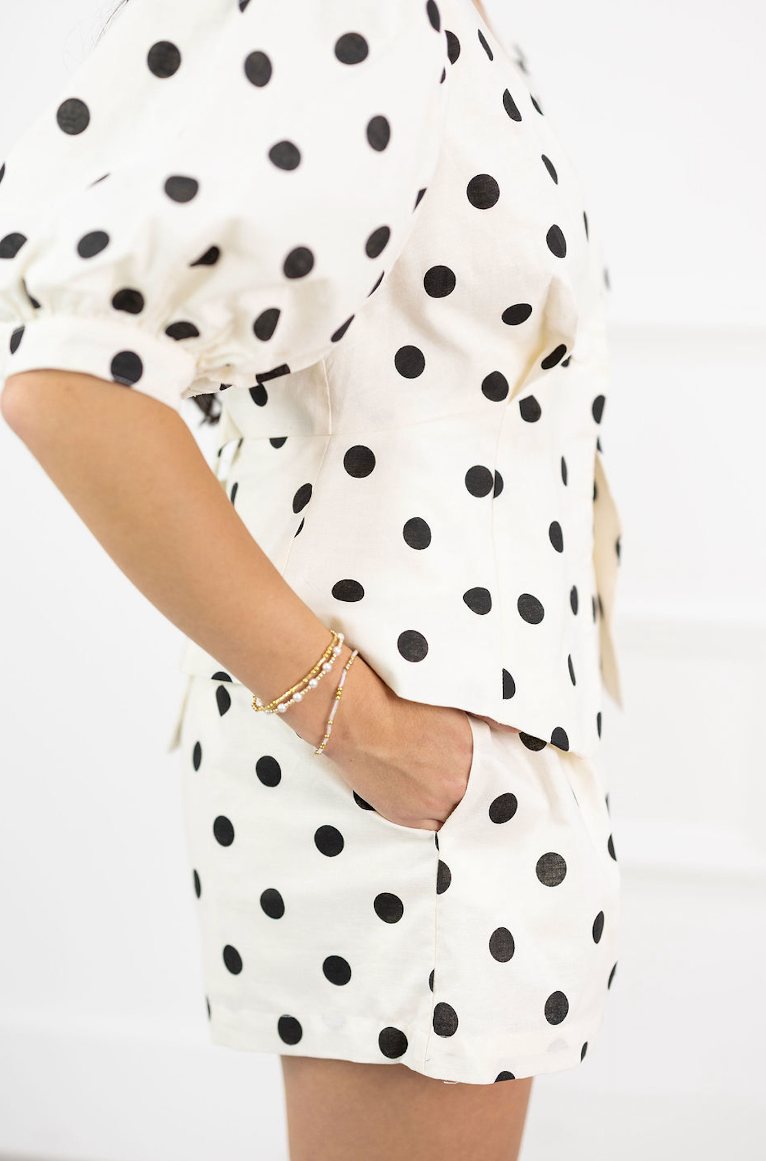 Polka Dot Puff Top & Shorts Set of 2