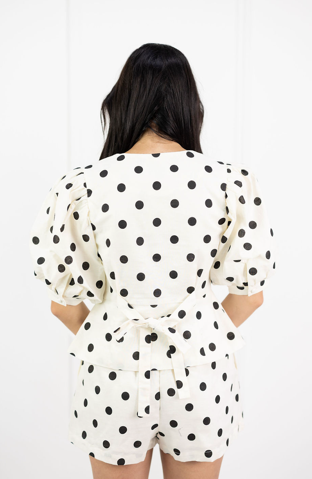 Polka Dot Puff Top & Shorts Set of 2