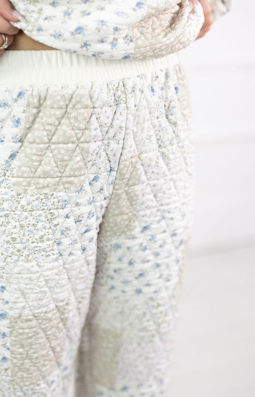 Green Floral Patchwork Joggers