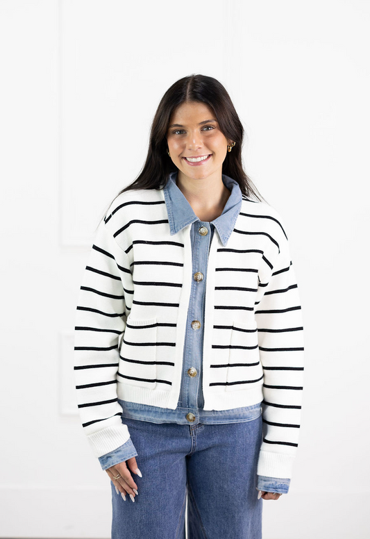 Adalie Stripe Cardigan