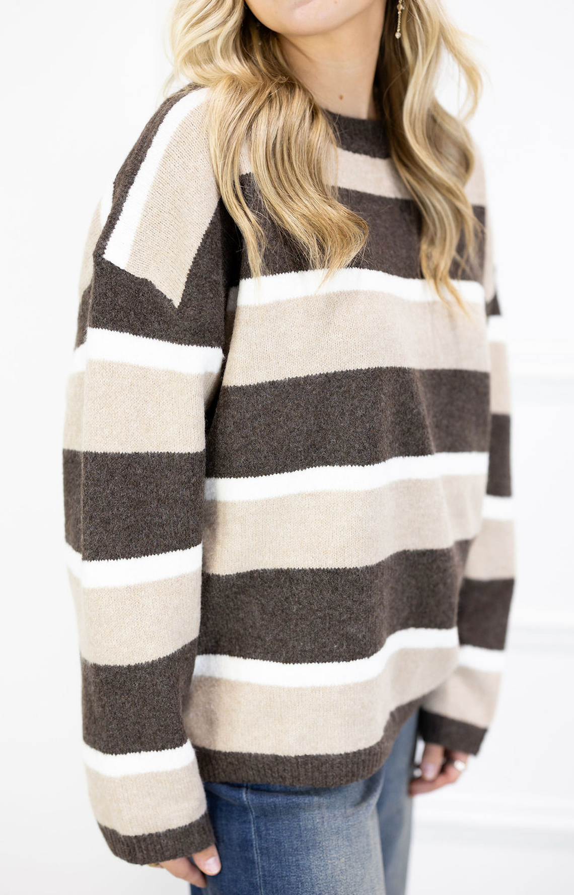 Soft Stripe Sweater Brown