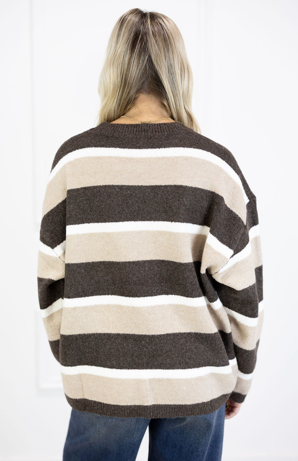 Soft Stripe Sweater Brown