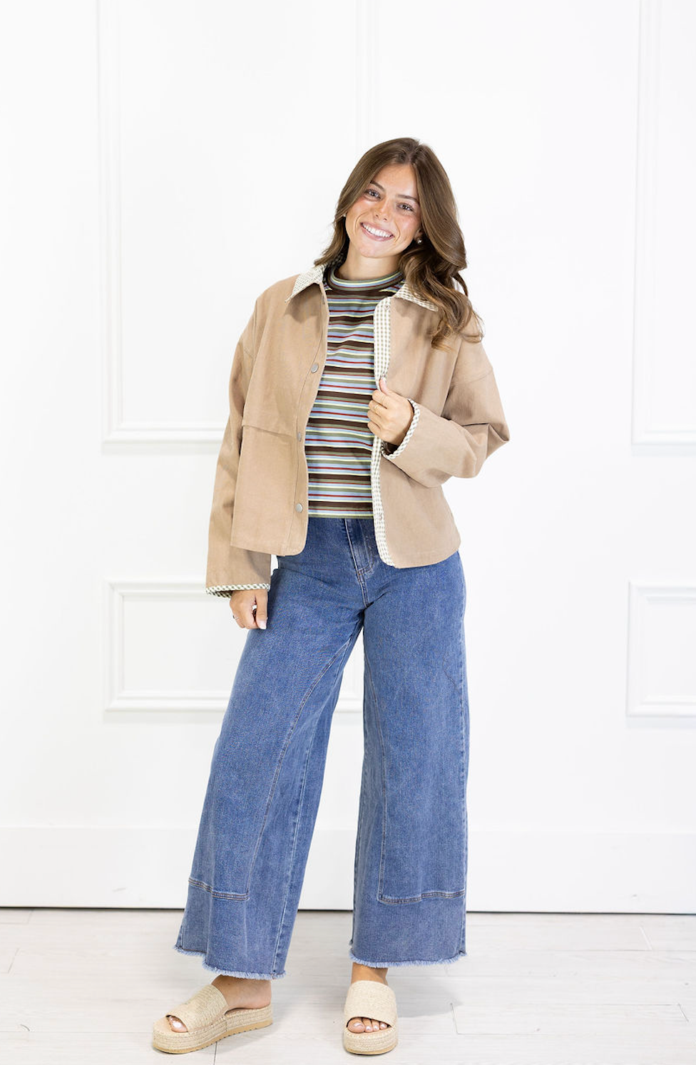 Olive Gingham Khaki Jacket
