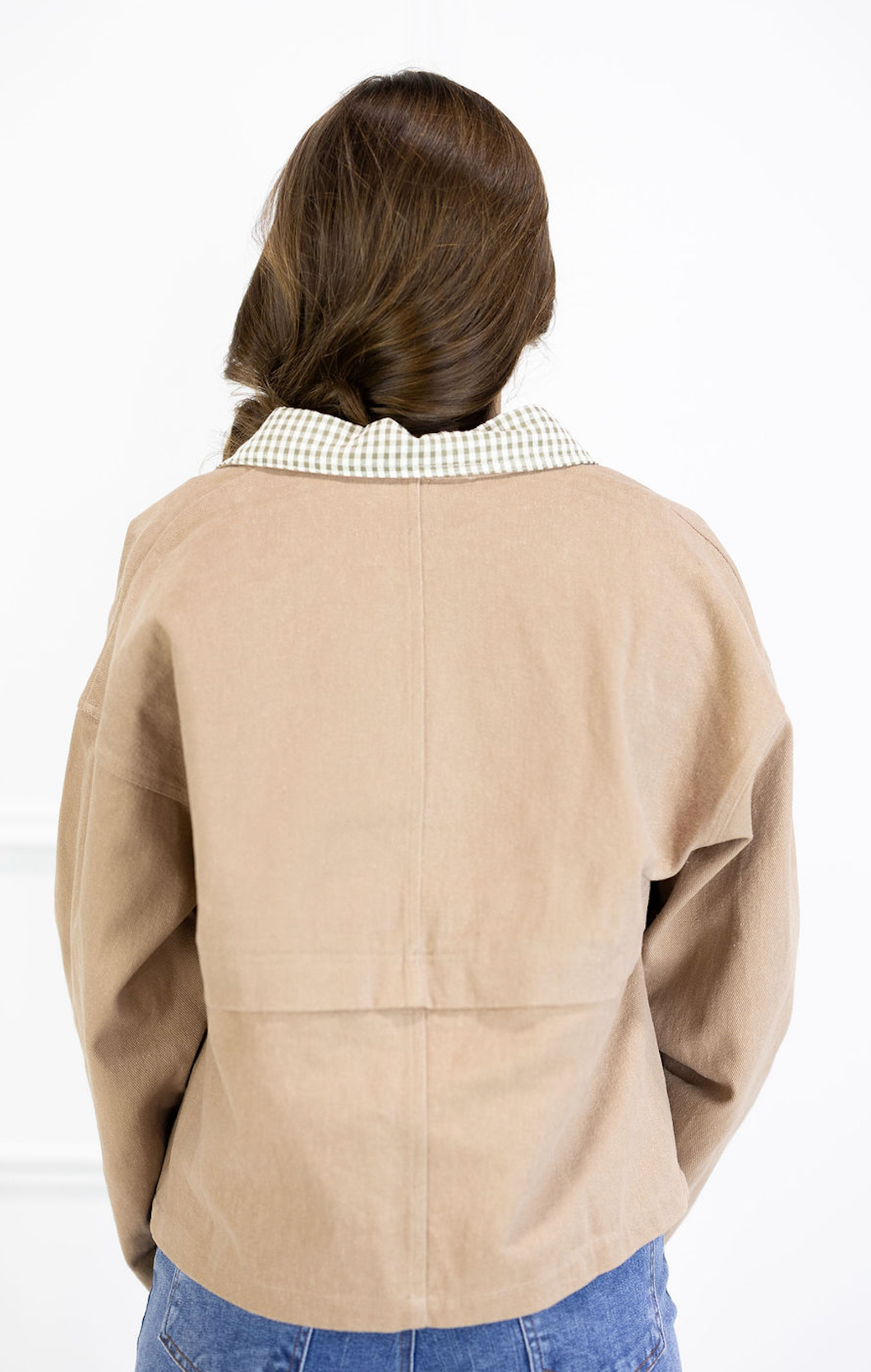 Olive Gingham Khaki Jacket