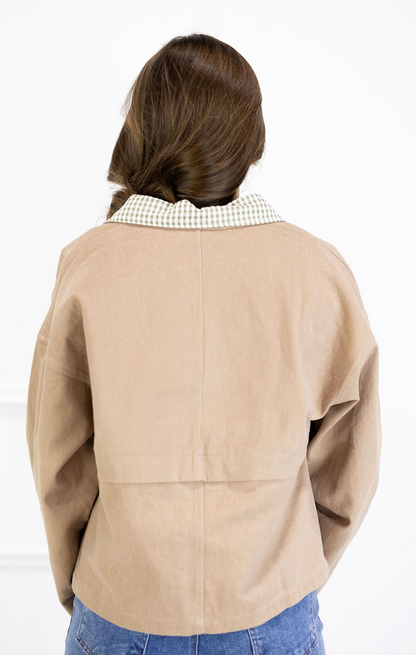 Olive Gingham Khaki Jacket