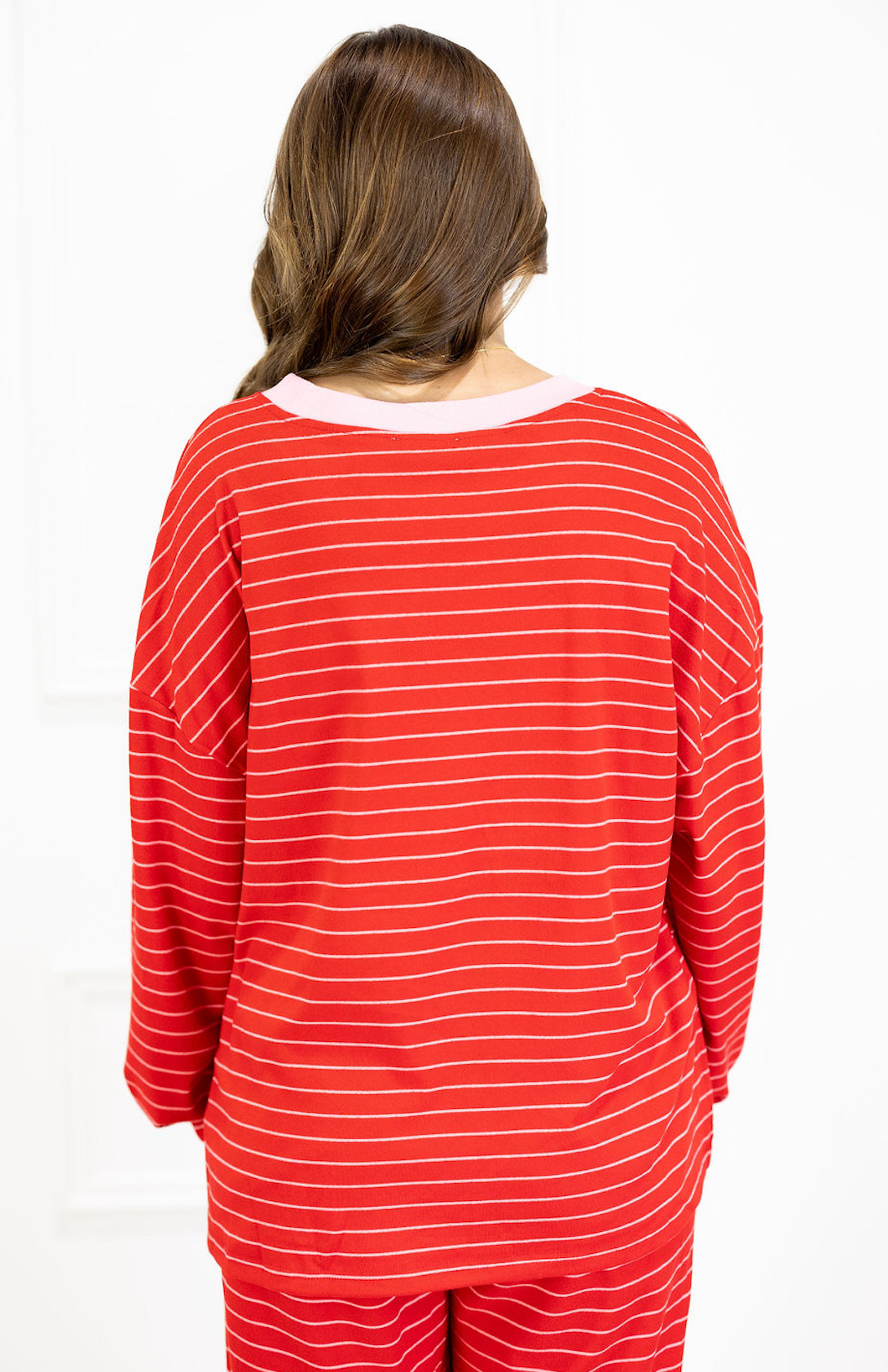 Red Brushed Stripe Lounge Set of 2