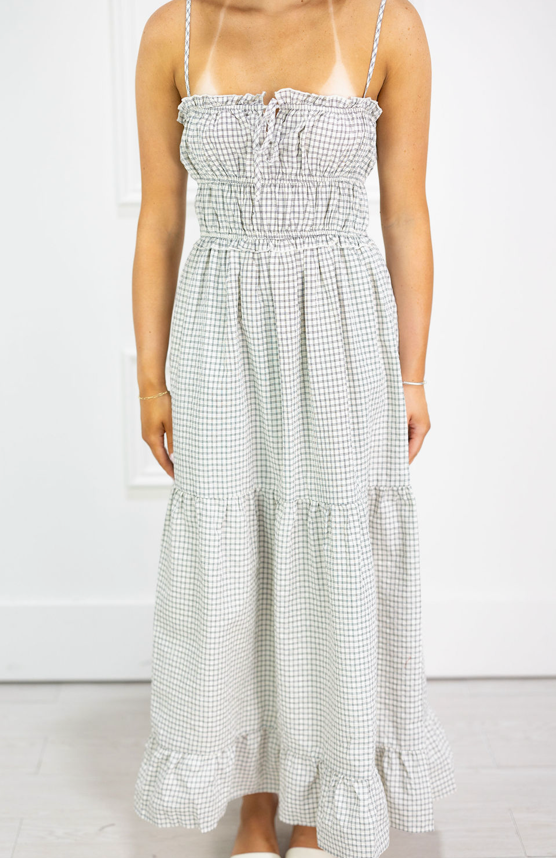 Dahalia Checker Tiered Dress