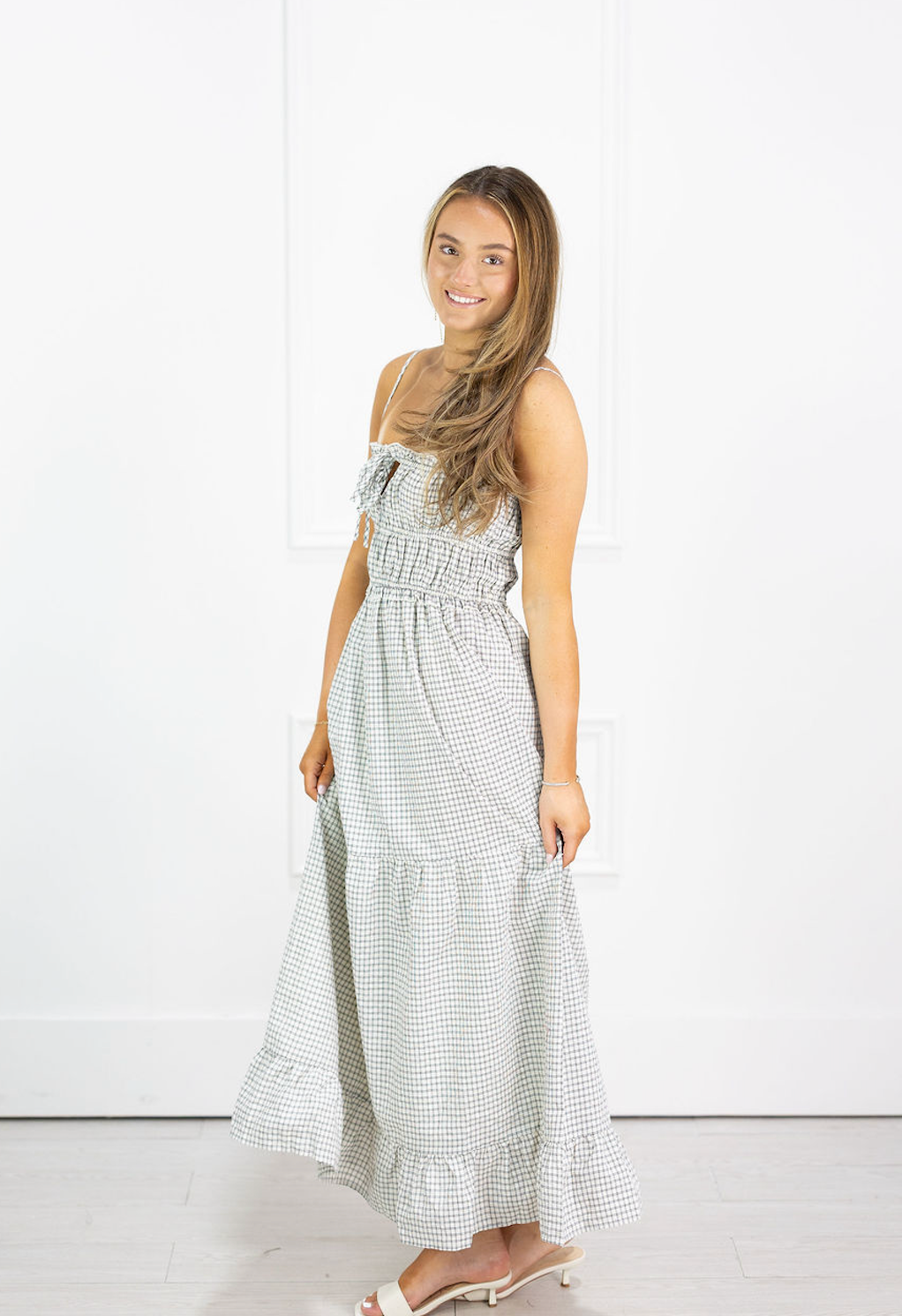 Dahalia Checker Tiered Dress