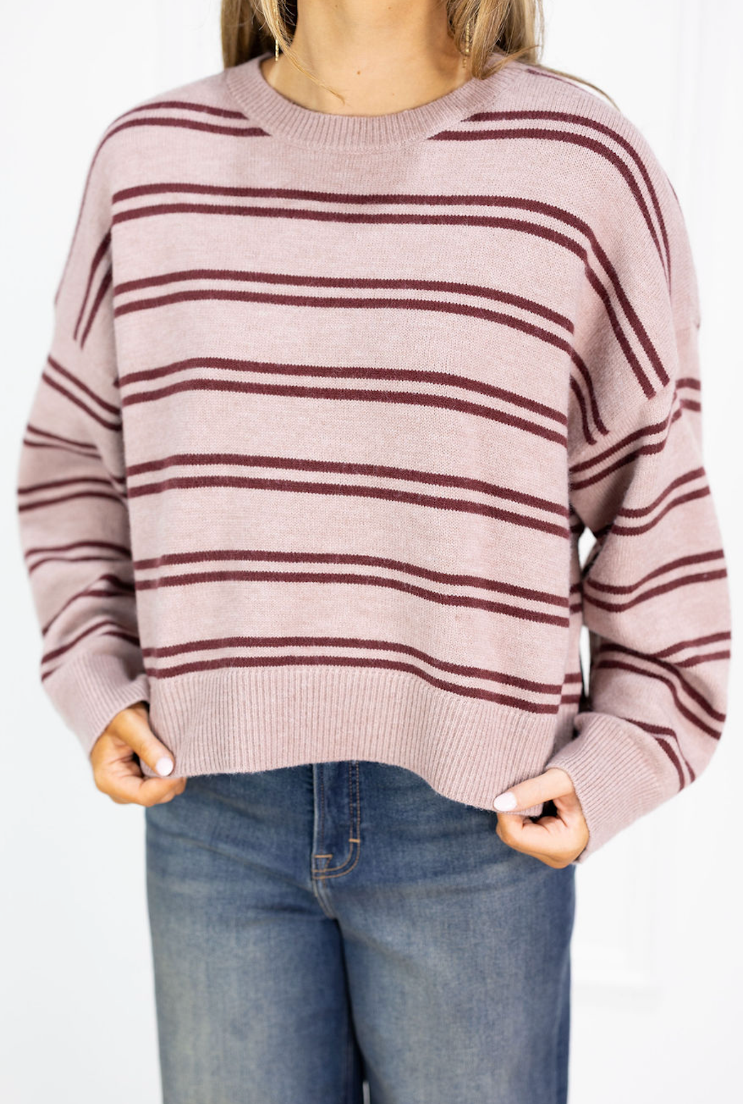 Burgundy Stripe Sweater