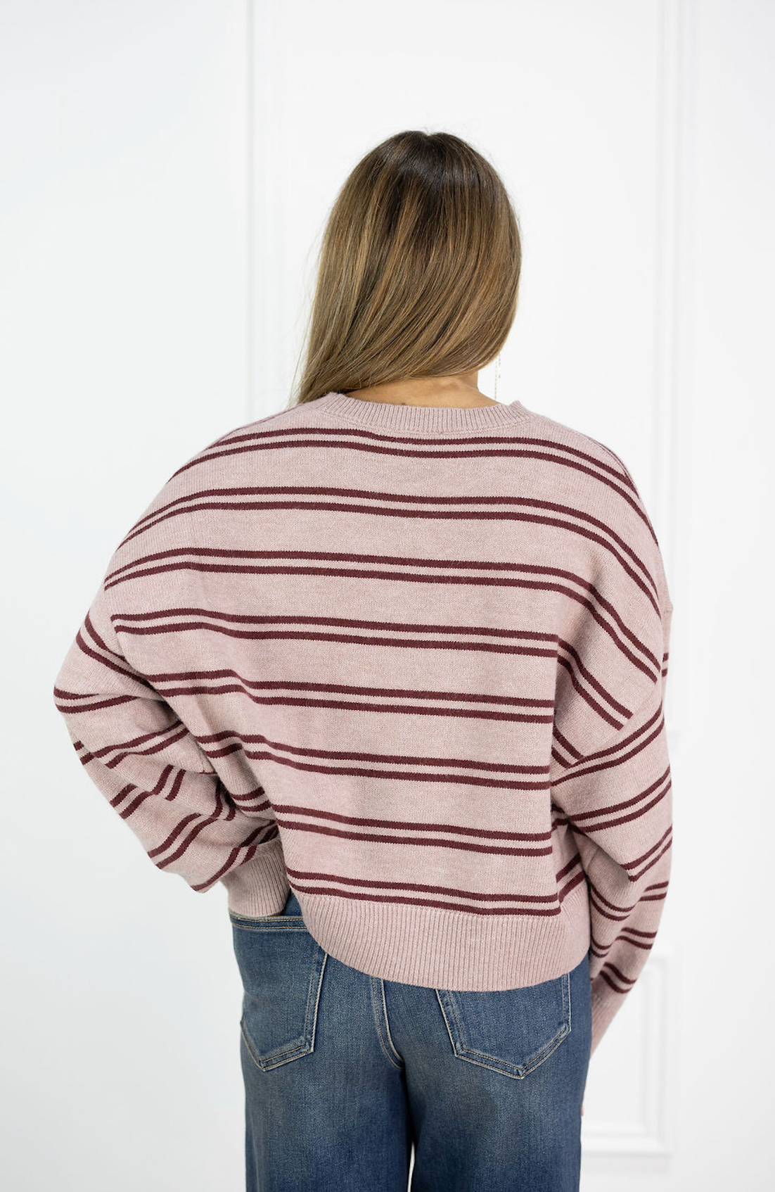 Burgundy Stripe Sweater