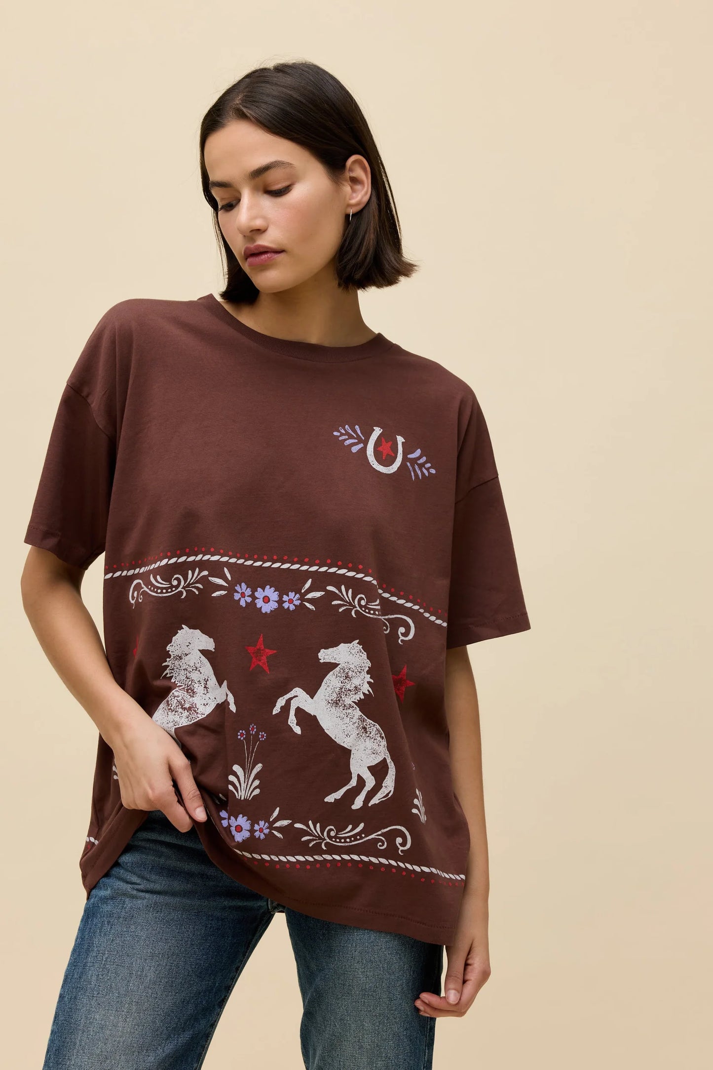 Floral Horse Pattern T-Shirt