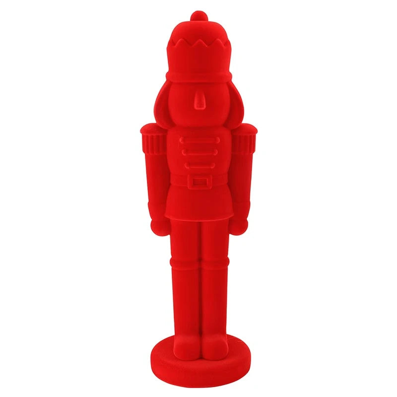 28.5'' Flocked Nutcracker Red