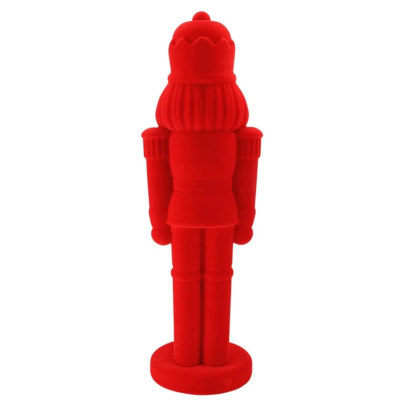 28.5'' Flocked Nutcracker Red