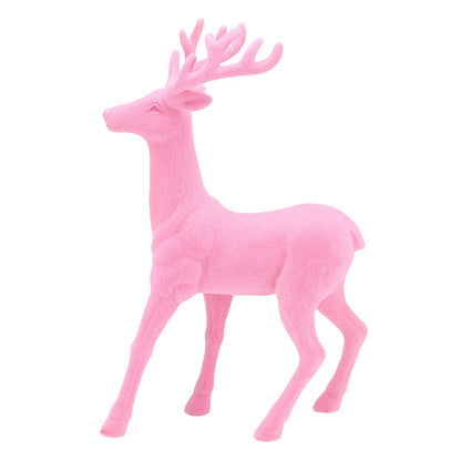 18'' Flocked Deer Pink