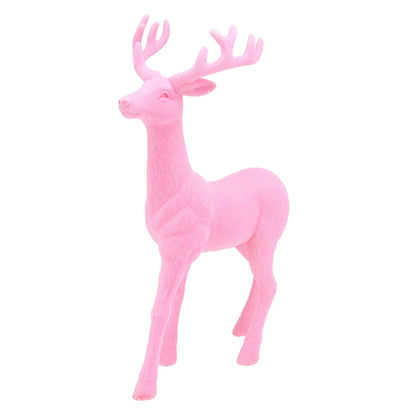 18'' Flocked Deer Pink